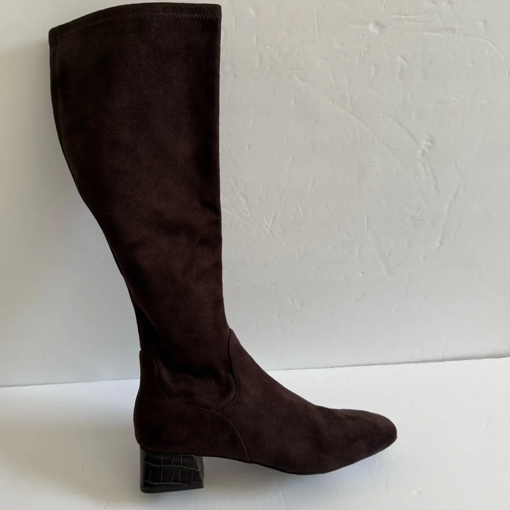 Donald J. Pliner Chocolate Brown Over-The-Knee Tall Suede Boots Women Size 9.5